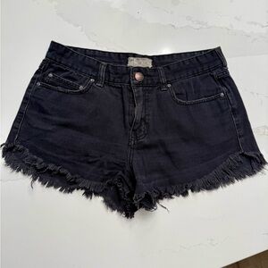 Free People Black Jean Shorts